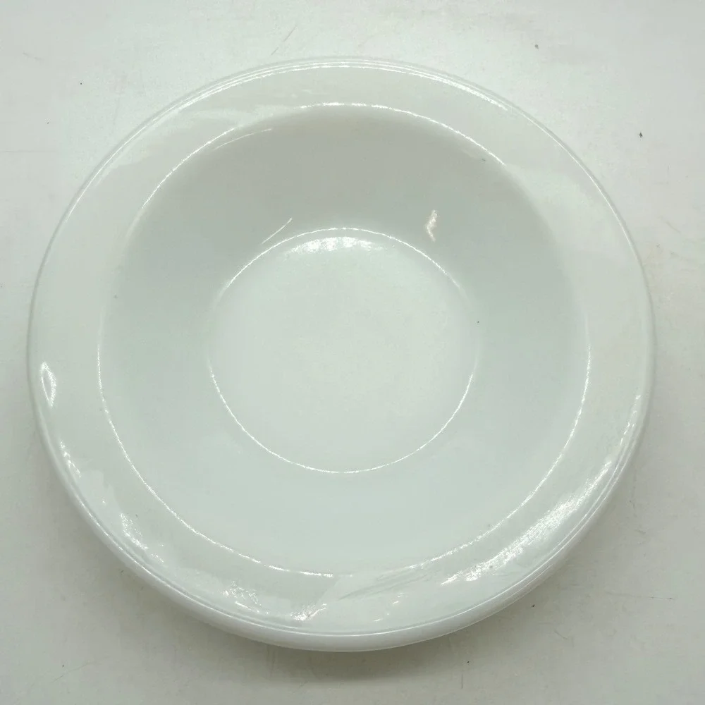 Vintage Anchor Hocking Fire-King White Milk Glass Rimmed Cereal Soup Bowl USA